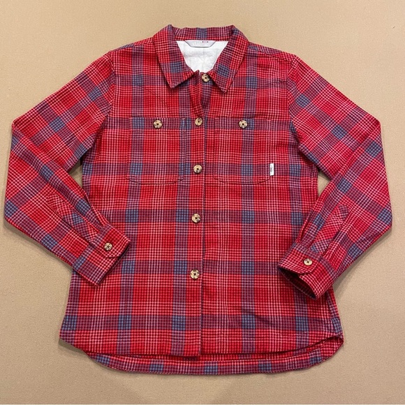 Women’s Stio Hutkeeper Flannel Button Down Size Medium - Picture 1 of 11